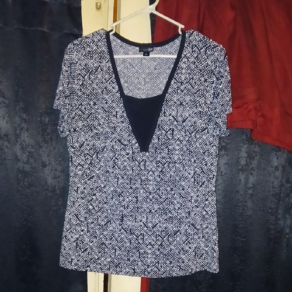 East 5th Black and White Blouse
